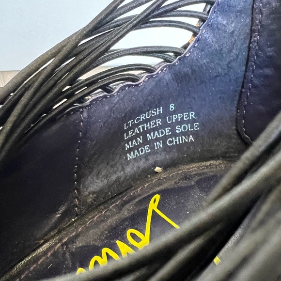 LONDON TRASH - Size 8 LT. CRUSH Gold and black leather platform heels - Picture 5 of 16